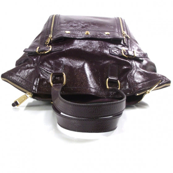Saint Laurent Patent Downtown Tote Purple 6 of 11