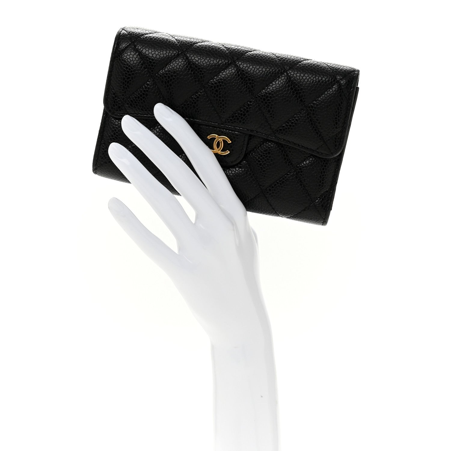Chanel Caviar Quilted Medium Flap Wallet Black 2 of 10