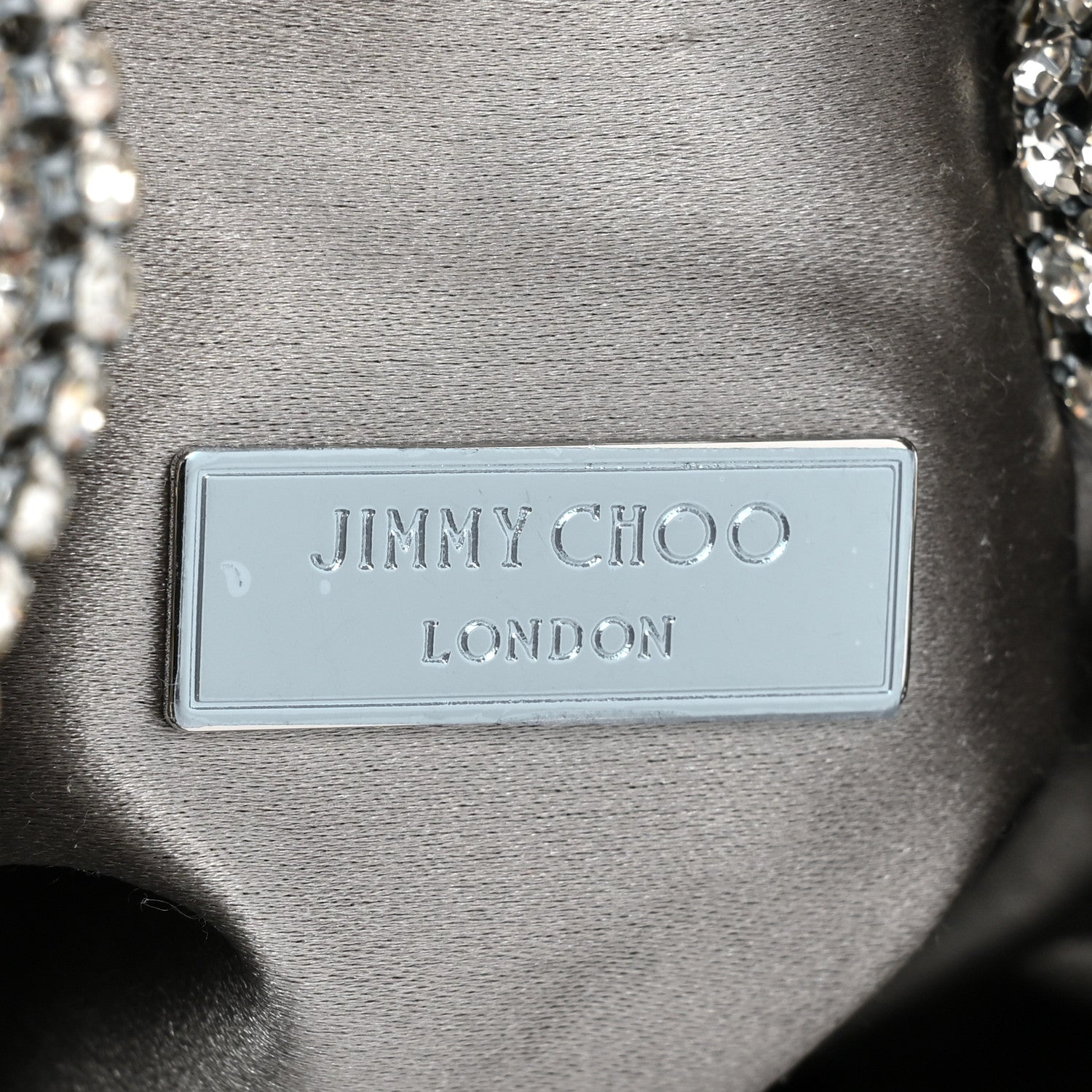 Jimmy Choo Satin Crystal Embellished Micro Bon Bon Bag Silver 6 of 9