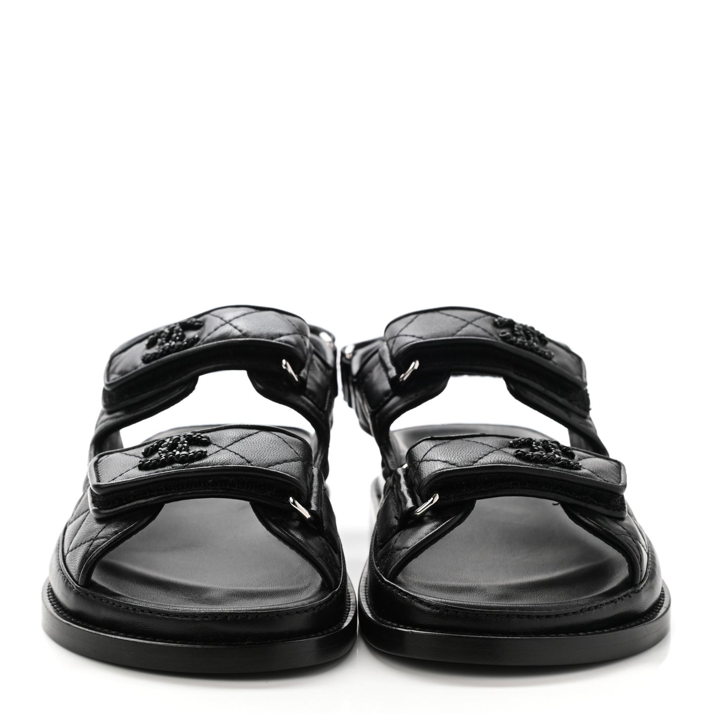Lambskin Velcro Dad Sandals 35 Black