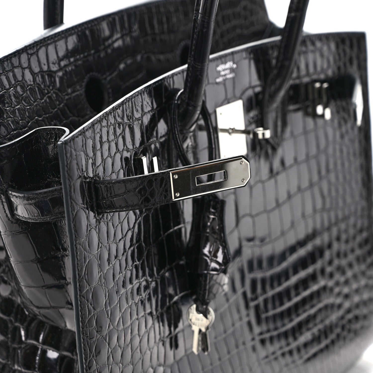 Hermes Shiny Porosus Crocodile Birkin Sellier 35 Black 14 of 16