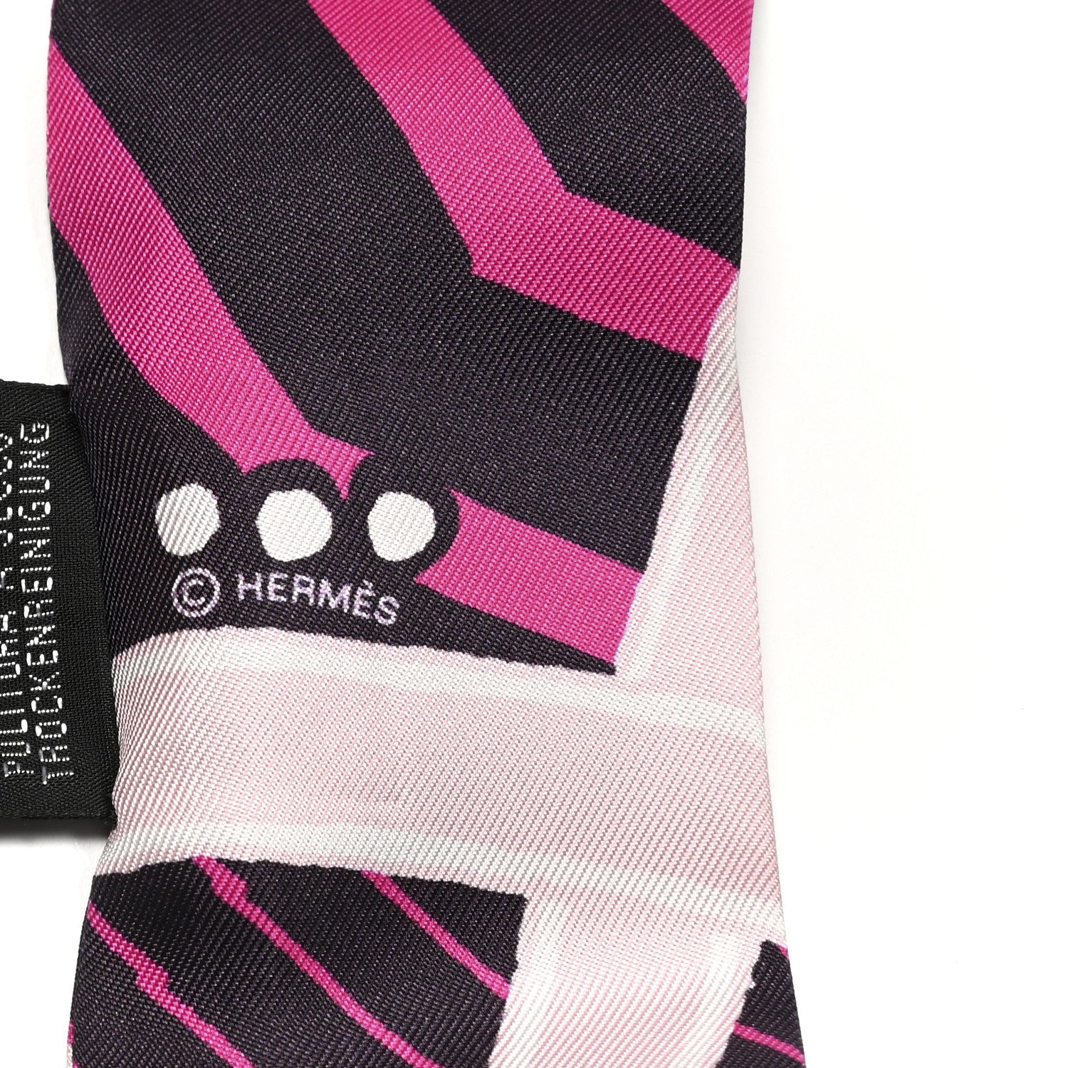 Hermes Silk Jeu de Soie Uniforme Twilly Rose Vif Black Rose 3 of 5