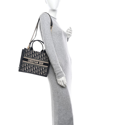 Christian Dior Oblique Calfskin Small Book Tote With Strap Blue Multicolor 2 of 11