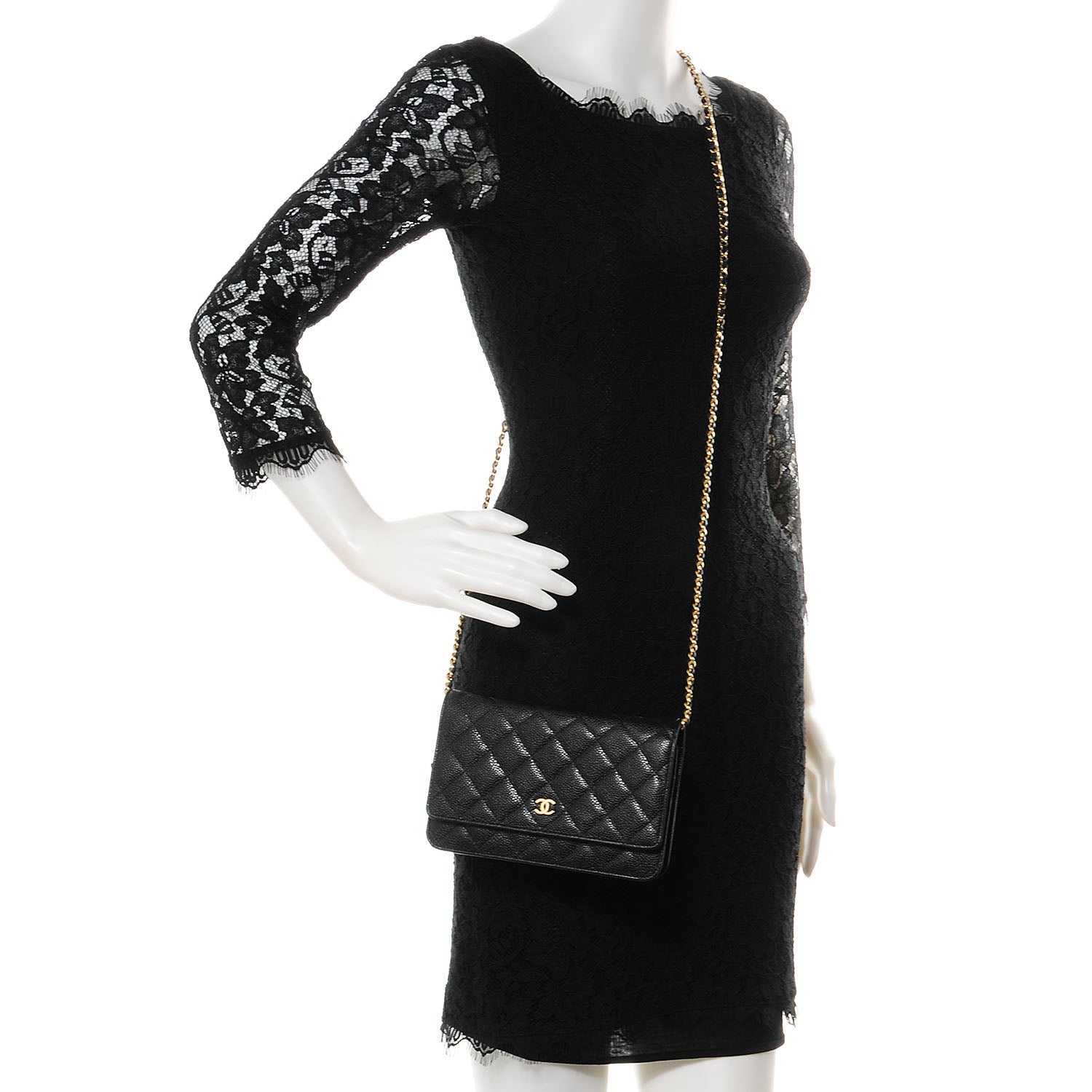 Chanel Caviar Wallet on Chain WOC Black 2 of 9