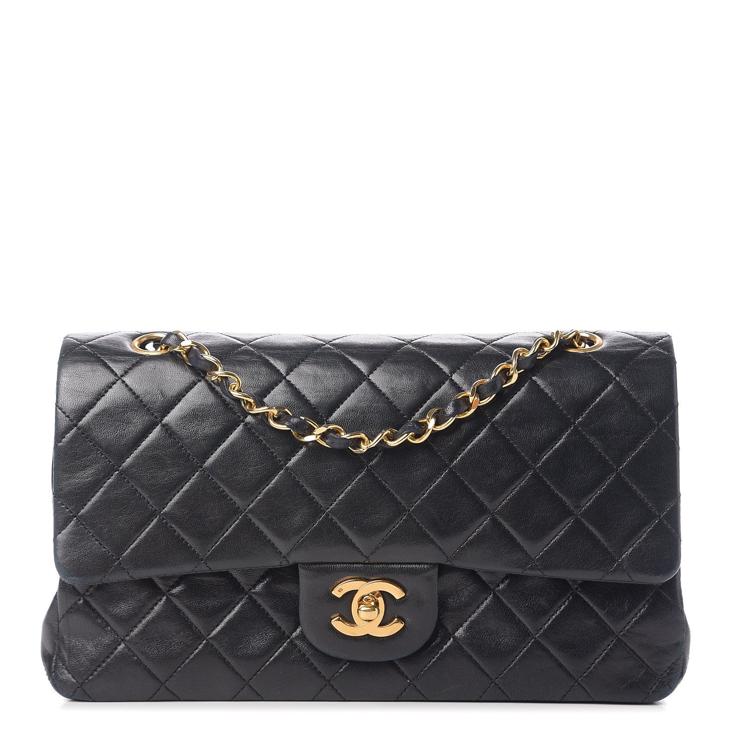 Chanel Lambskin Quilted Medium Double Flap Black 1 of 11