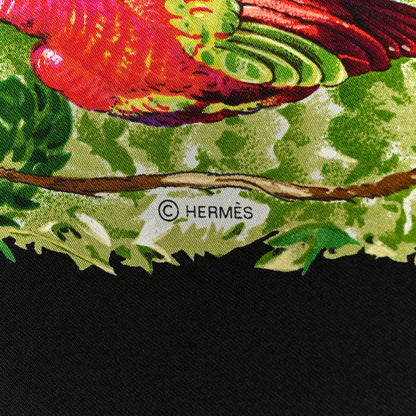 Hermes Silk Equateur Scarf 90 Black Vert Bleu 5 of 6