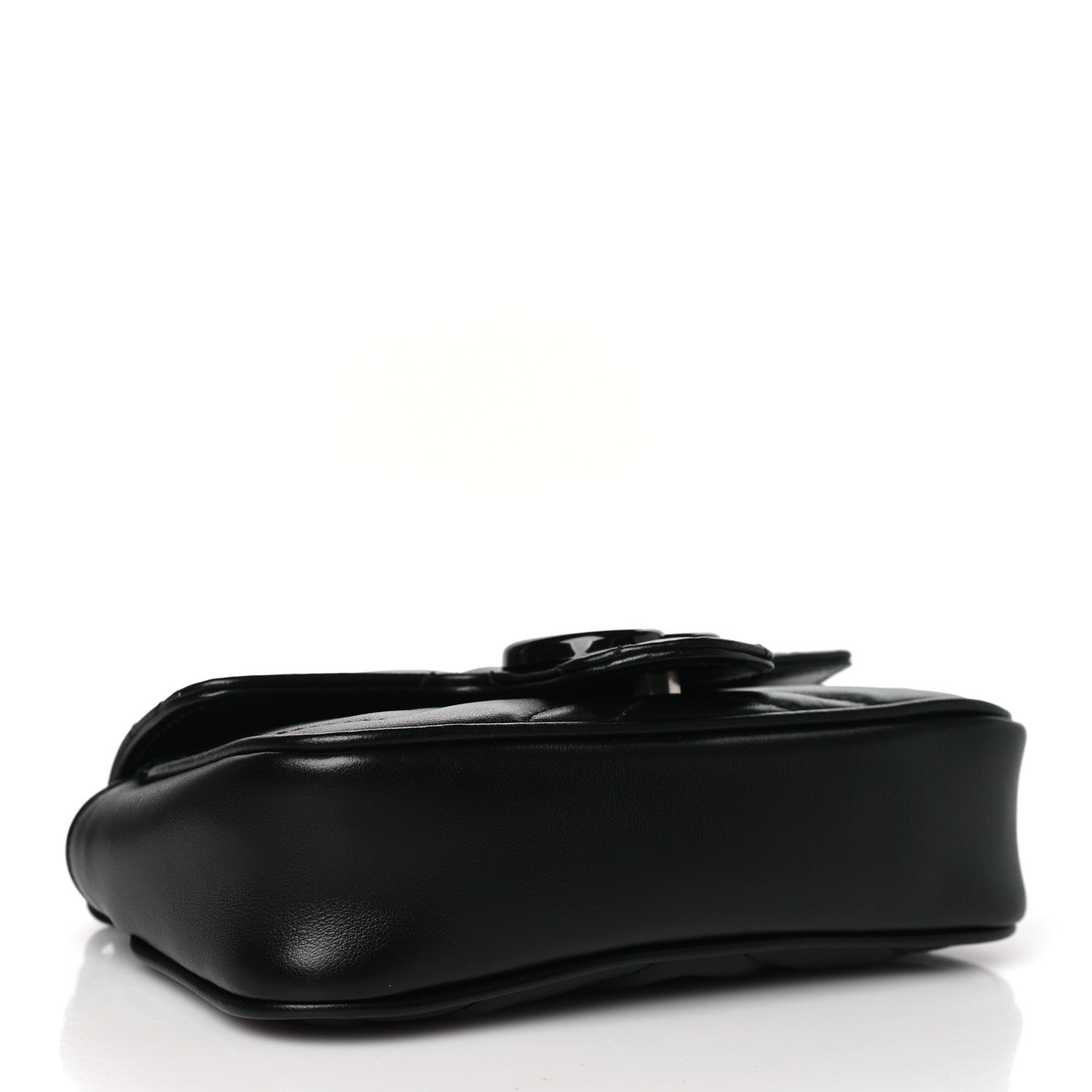 Gucci Calfskin Matelasse Monochrome GG Marmont Chain Belt Bag Black 4 of 10