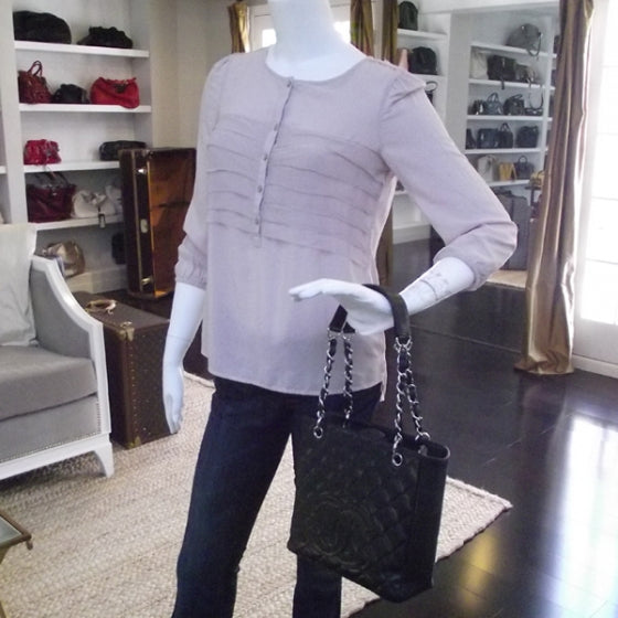 Chanel Caviar Petit Shopping Tote PST Black 2 of 11