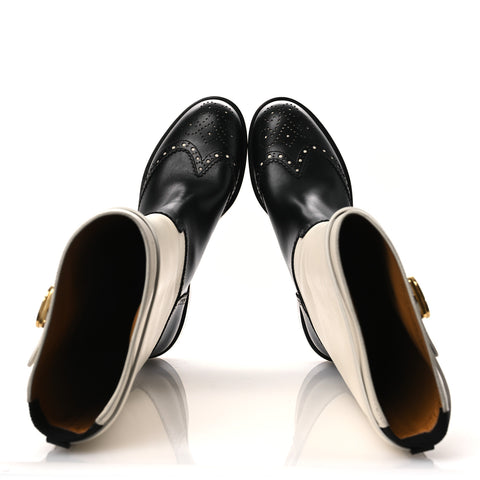 Calfskin Empreinte High Boot 38 White Black