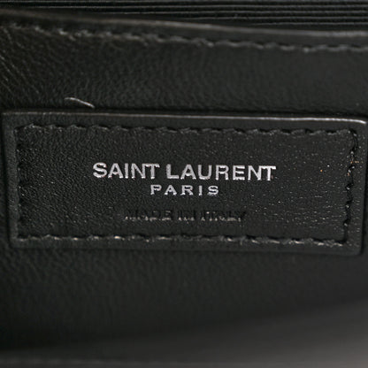 Saint Laurent Grain De Poudre Textured Mixed Matelasse Triquilt Small Monogram Satchel Black 6 of 10