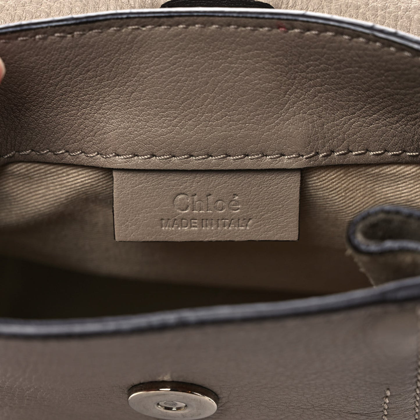 Suede Calfskin Mini Faye Backpack Motty Grey