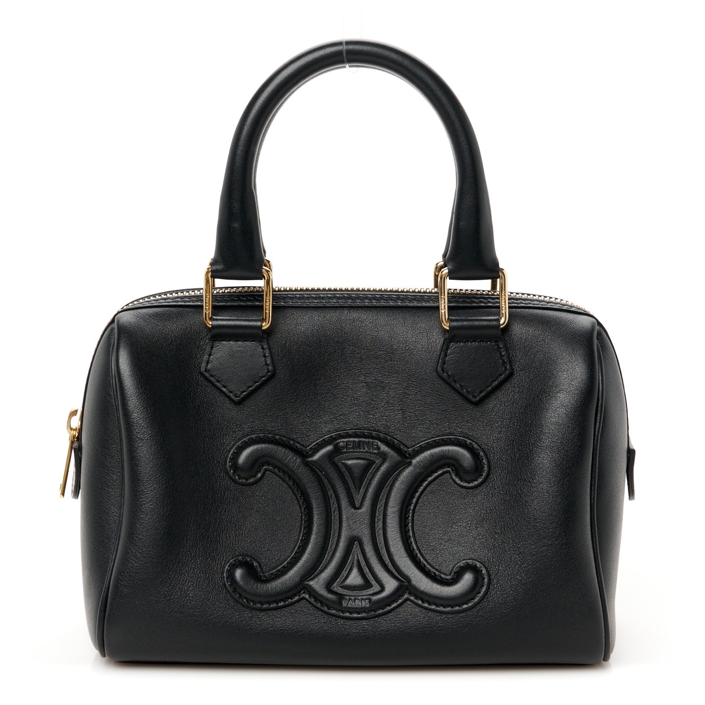 Smooth Calfskin Triomphe Small Boston Bag Black