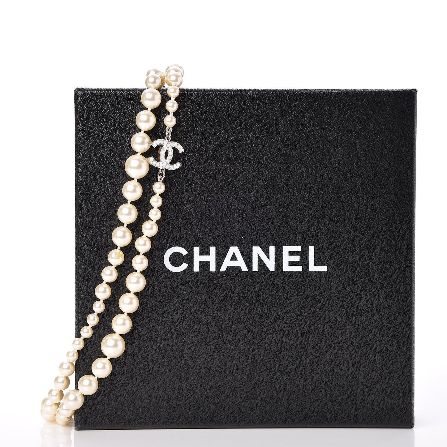 Pearl CC Long Necklace Gold