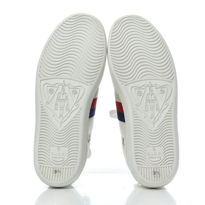 Gucci Calfskin Bee Star Embroidered Sylvie Web Ace Sneakers 35.5 White 5 of 12