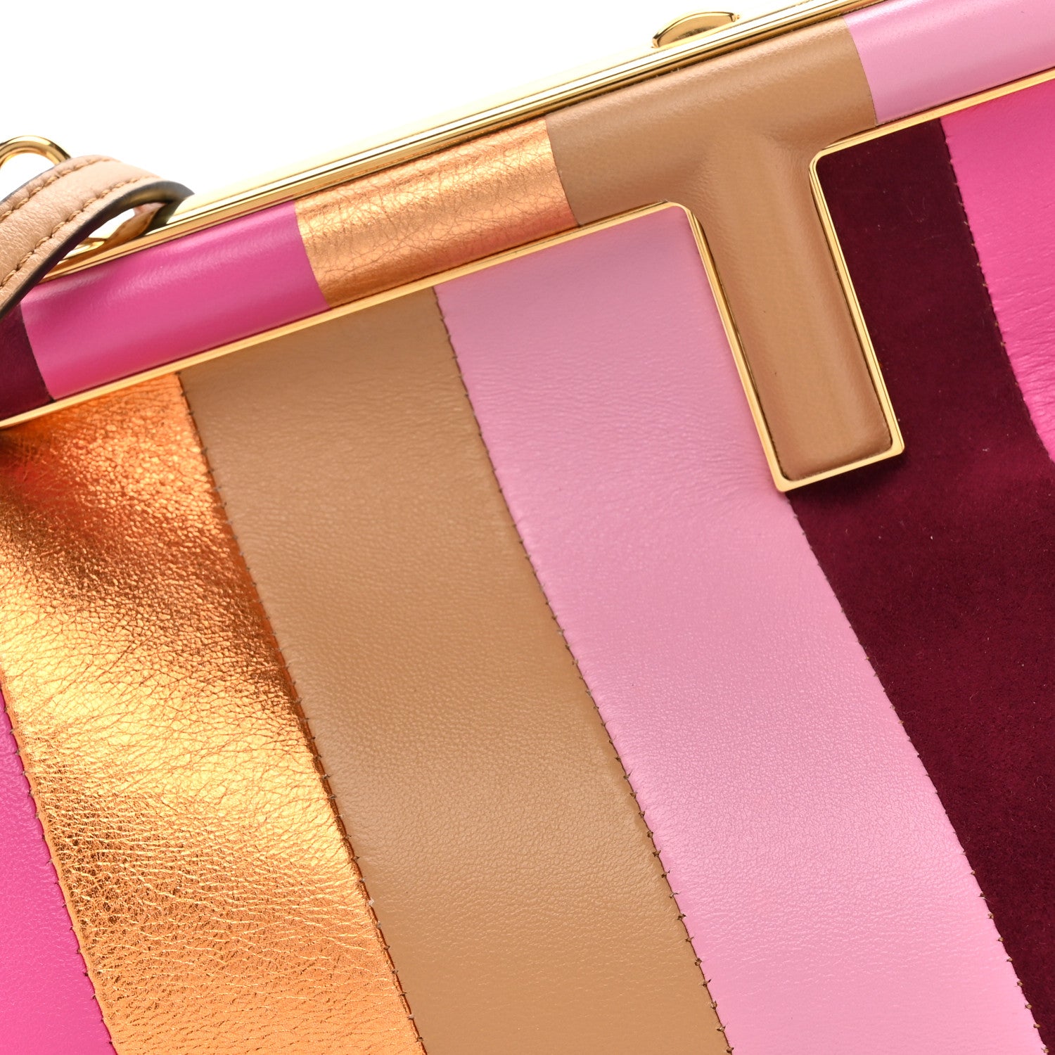 Fendi Nappa Suede Striped Inlay Small Fendi First Multicolor 8 of 12