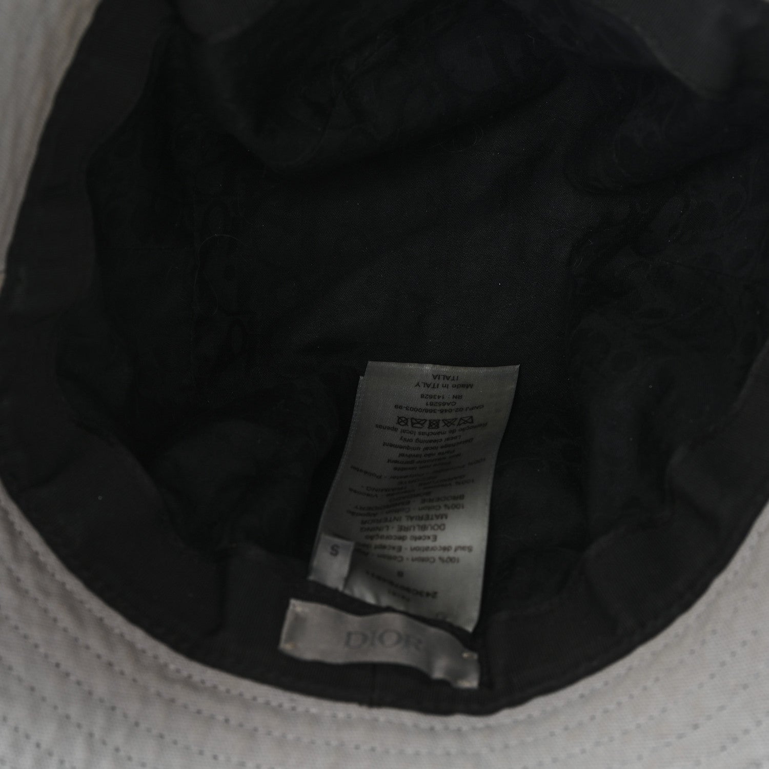 Christian Dior Cotton Logo Bucket Hat S Black 7 of 10