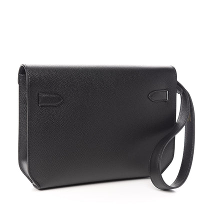 Hermes Epsom Kelly Depeches 25 Pouch Black 3 of 11