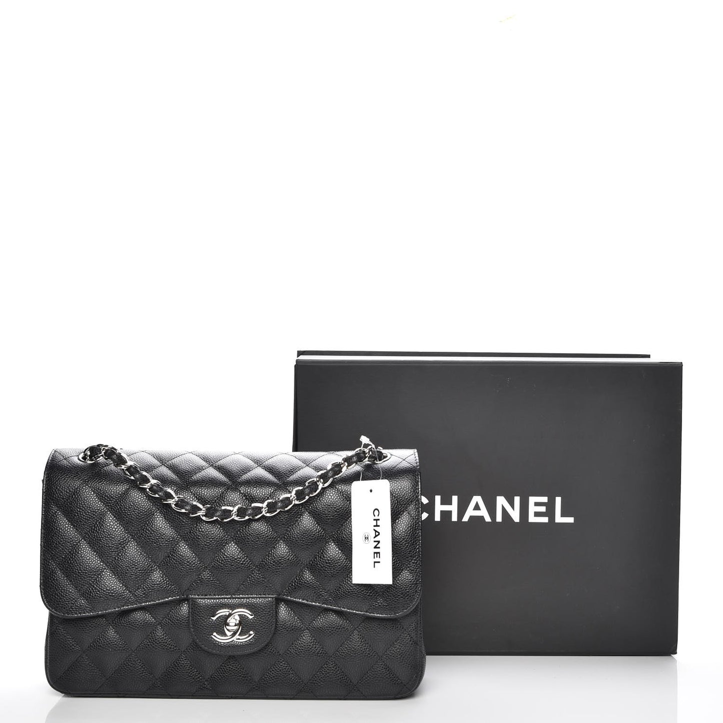 Caviar Quilted Jumbo Double Flap Black
