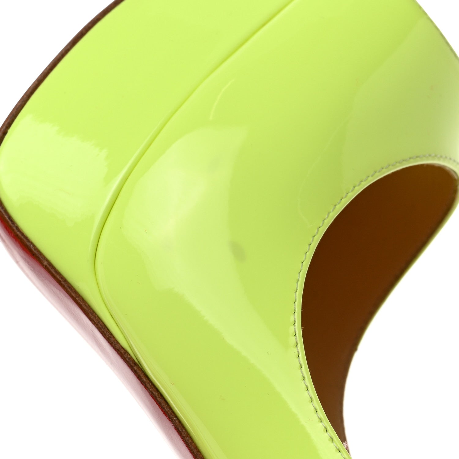 Christian Louboutin Patent Lady Peep 150 Pumps 36 Fluo Yellow 9 of 9