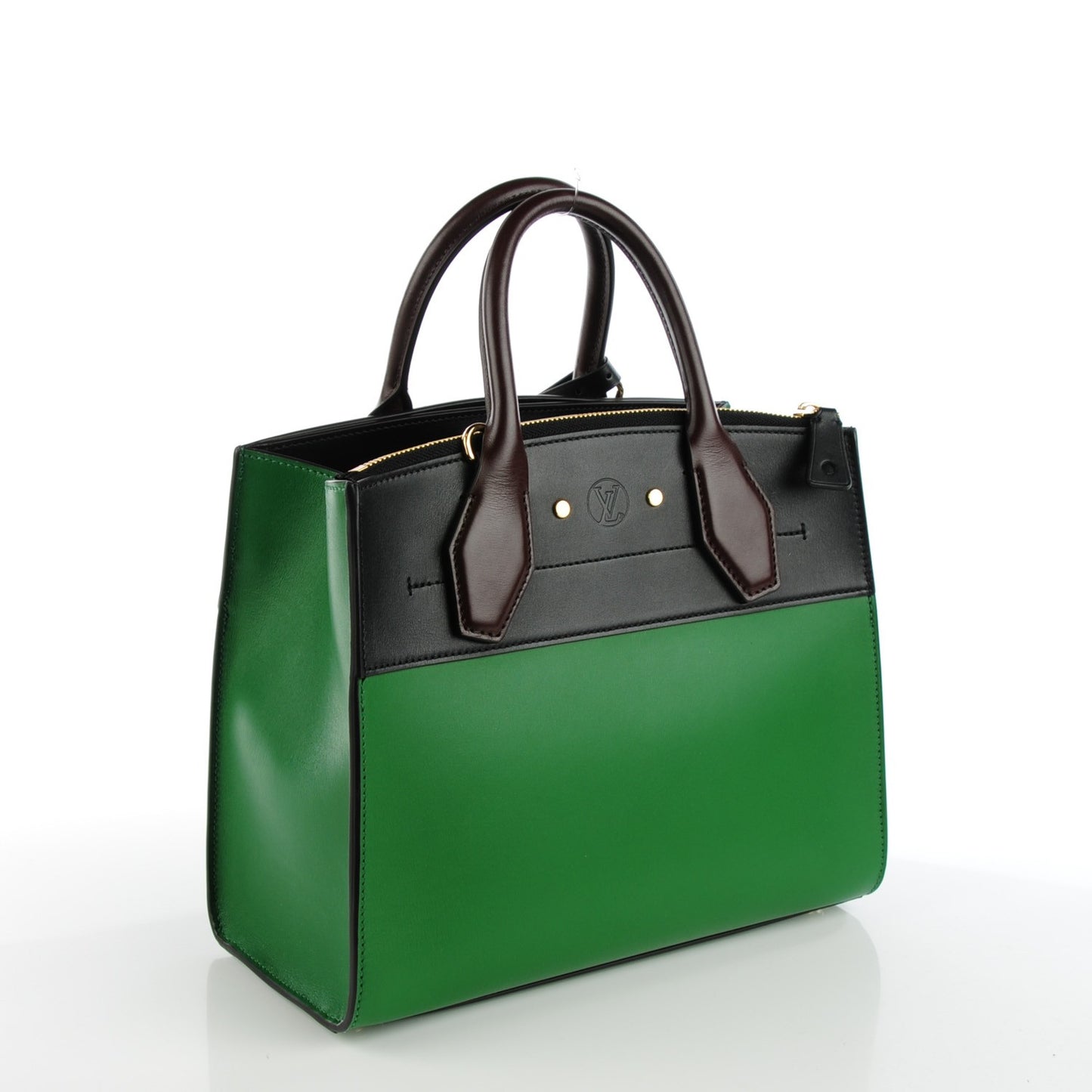 Calfskin City Steamer PM Noir Vert Acide