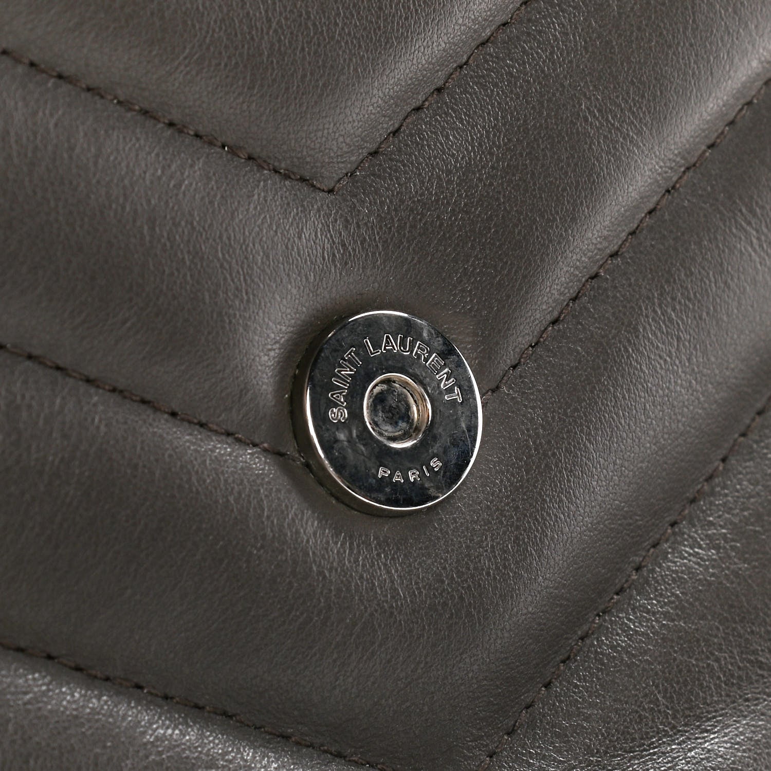 Saint Laurent Calfskin Y Quilted Monogram Medium Loulou Chain Satchel Earth 14 of 17
