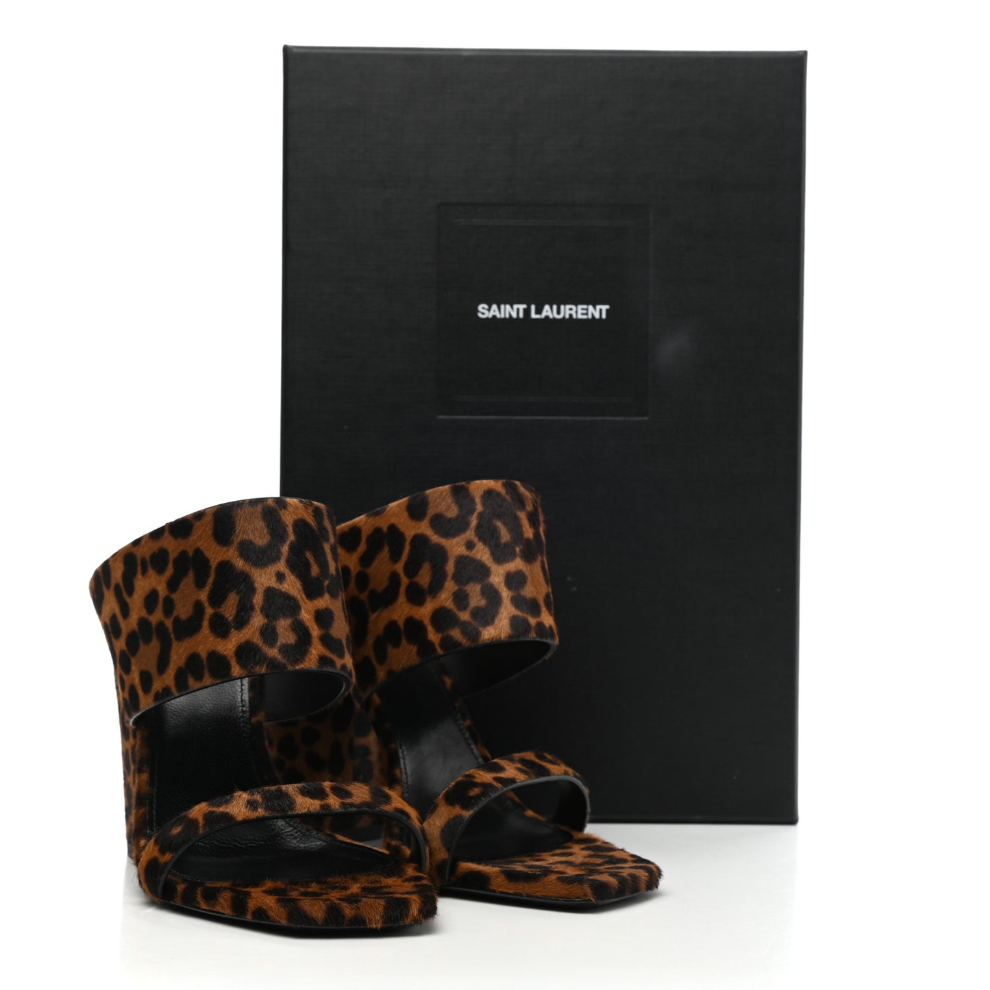 Pony Hair Leopard Print Oak 100 Mule Sandals 38.5 Naturale