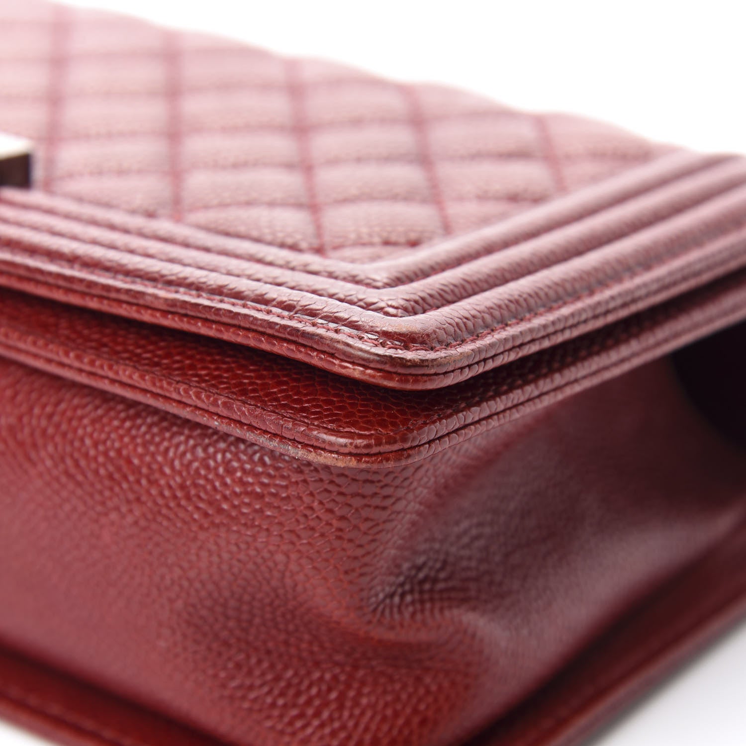 Chanel Caviar Quilted Medium Boy Flap Dark Red 13 of 15