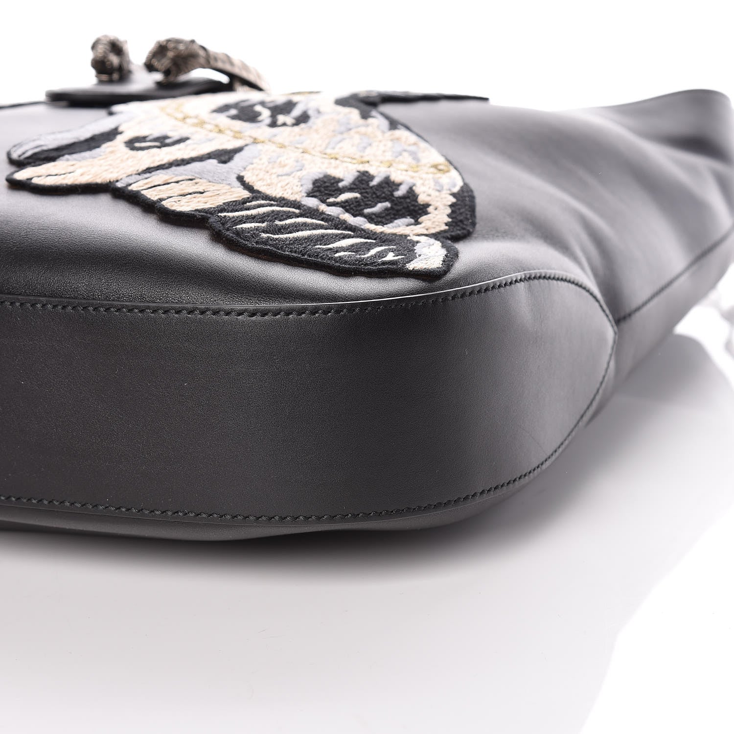 Gucci Calfskin Web Dog Embroidered Large Dionysus Hobo Black 9 of 9
