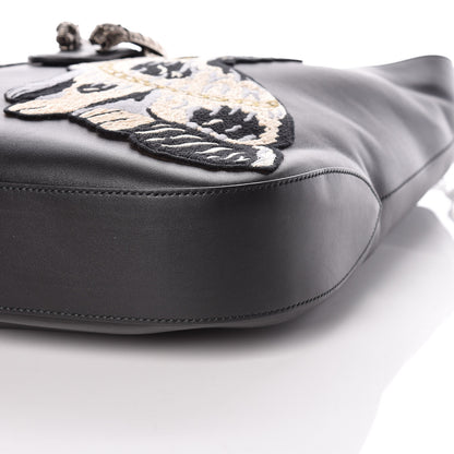 Gucci Calfskin Web Dog Embroidered Large Dionysus Hobo Black 9 of 9