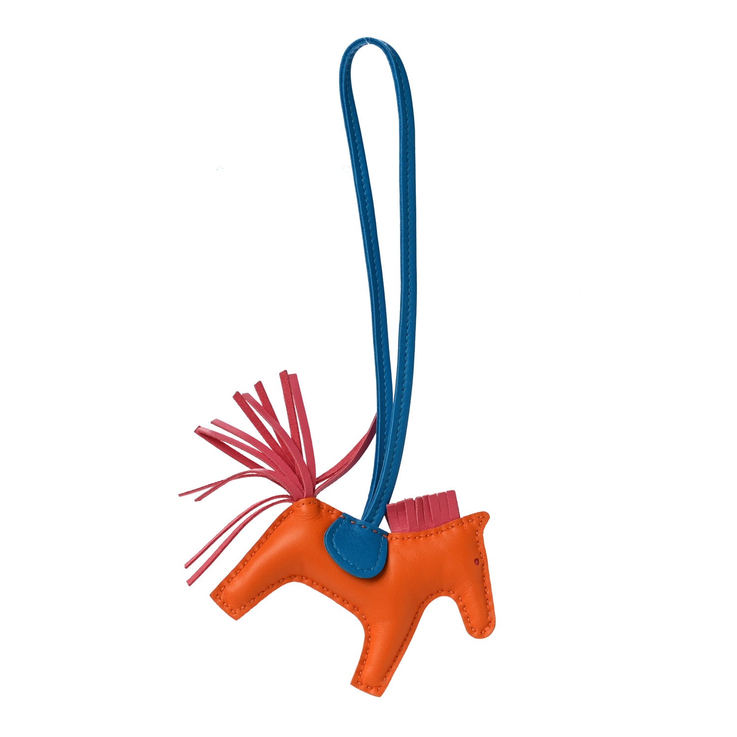 Hermes Milo Lambskin Grigri Rodeo Horse Bag Charm PM Orange Bleu Zanzibar Rose Azalee 1 of 3