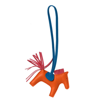 Hermes Milo Lambskin Grigri Rodeo Horse Bag Charm PM Orange Bleu Zanzibar Rose Azalee 1 of 3