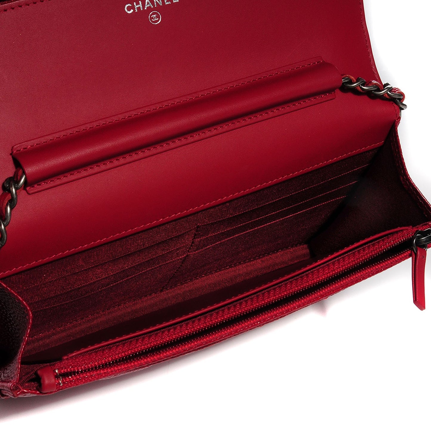 Caviar Quilted Boy Wallet On Chain WOC Red