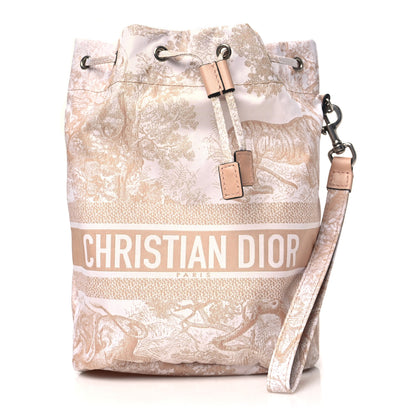 Christian Dior Technical Fabric Embroidered Toile De Jouy Sauvage DiorTravel Pouch Rose 1 of 10