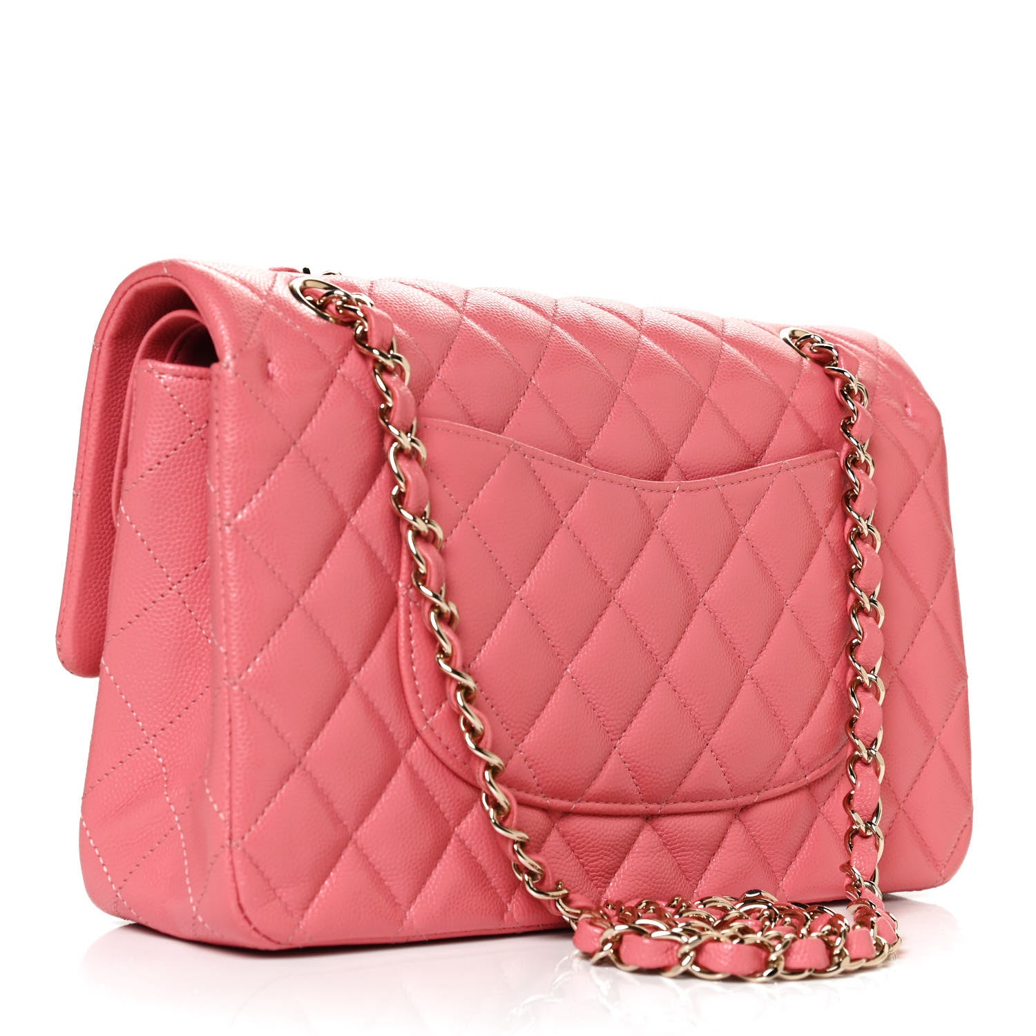 Chanel Metallic Caviar Quilted Medium Double Flap Pink 3 of 10