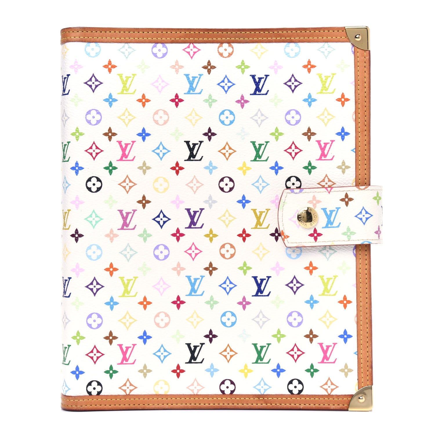 Louis Vuitton Monogram Multicolor Large Ring Agenda Cover White 1 of 4
