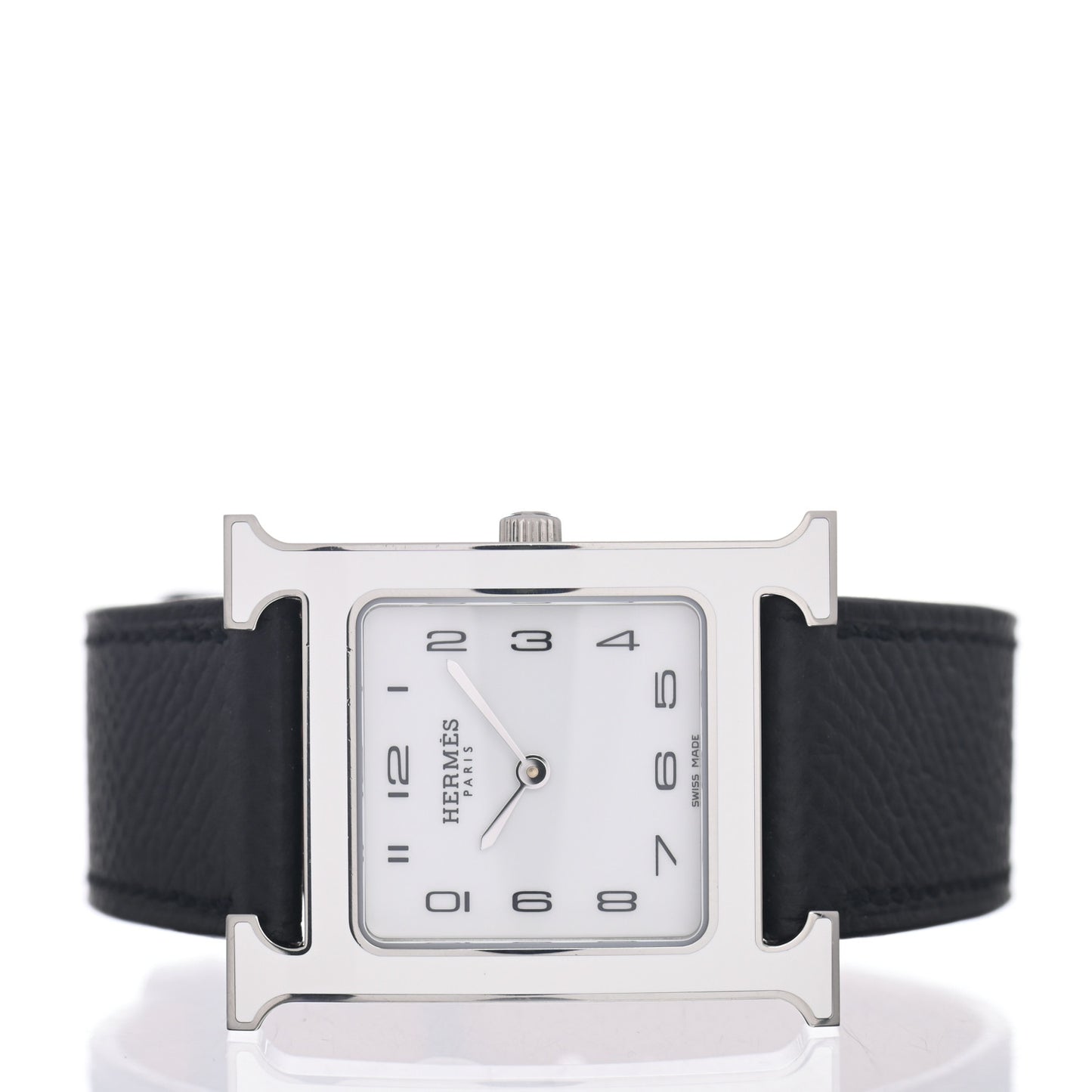 Stainless Steel Epsom 26mm Heure H Hour Quartz Watch Noir