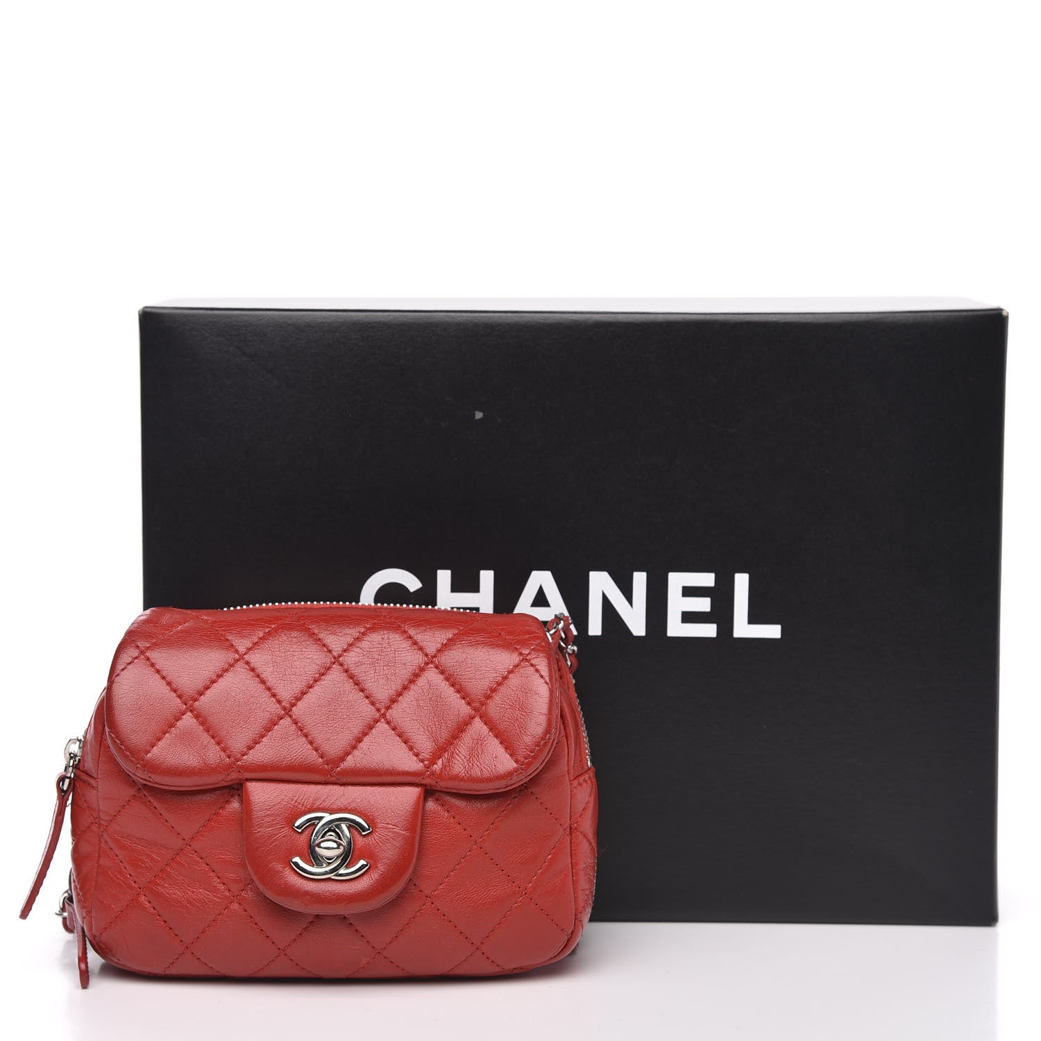 Chanel Lambskin Quilted WOC Mini Flap Red 15 of 16