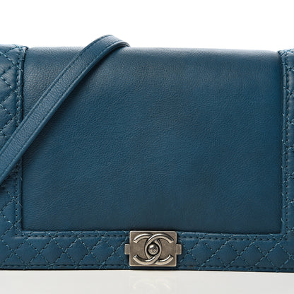 Chanel Calfskin Small Boy Reverso Flap Dark Blue 11 of 12