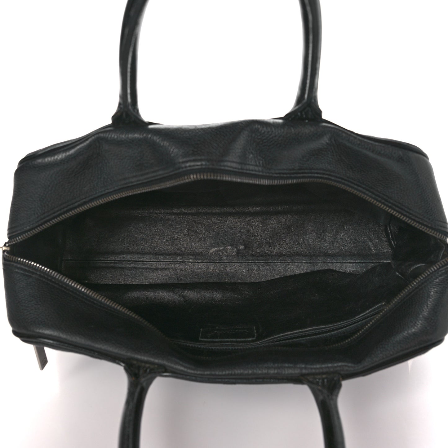 Caviar Patent Quilted Large Bowler Black