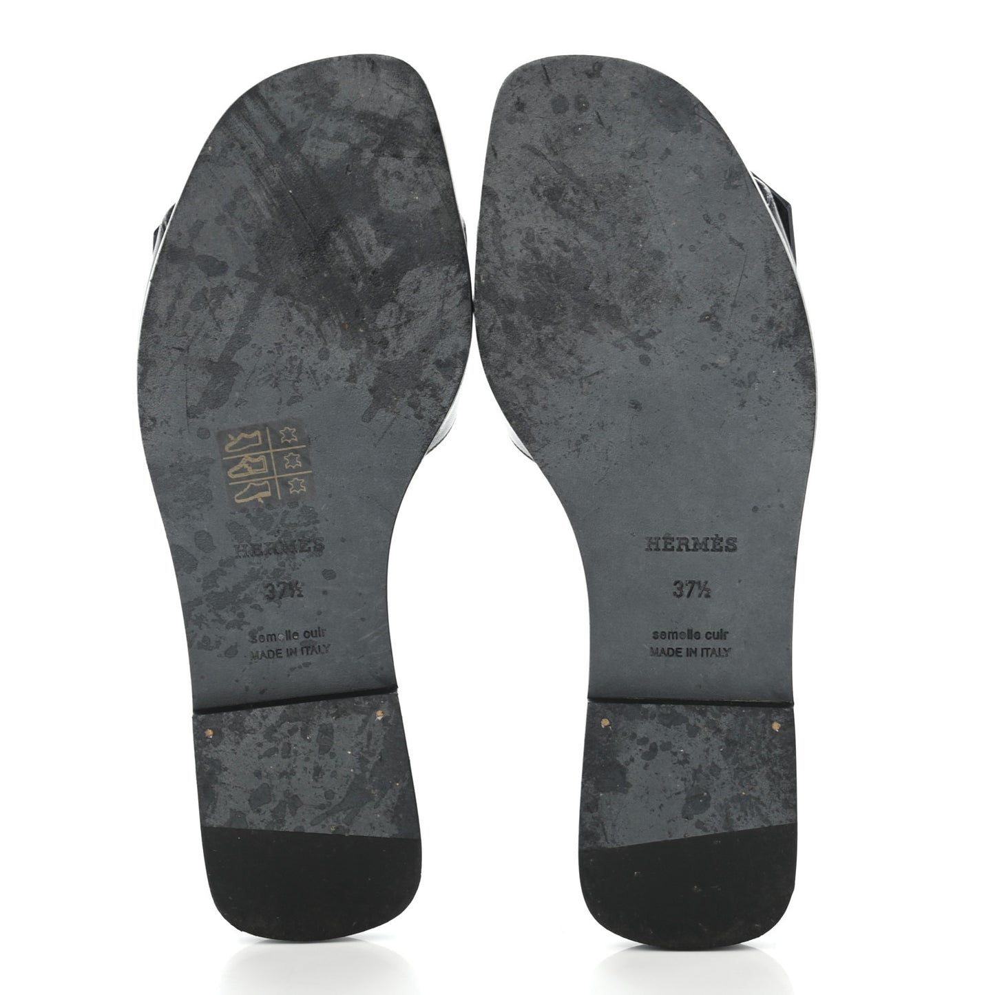 Calfskin View Sandals 37.5 Black