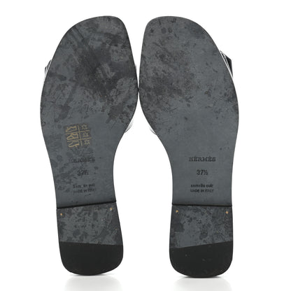 Hermes Calfskin View Sandals 37.5 Black 5 of 9