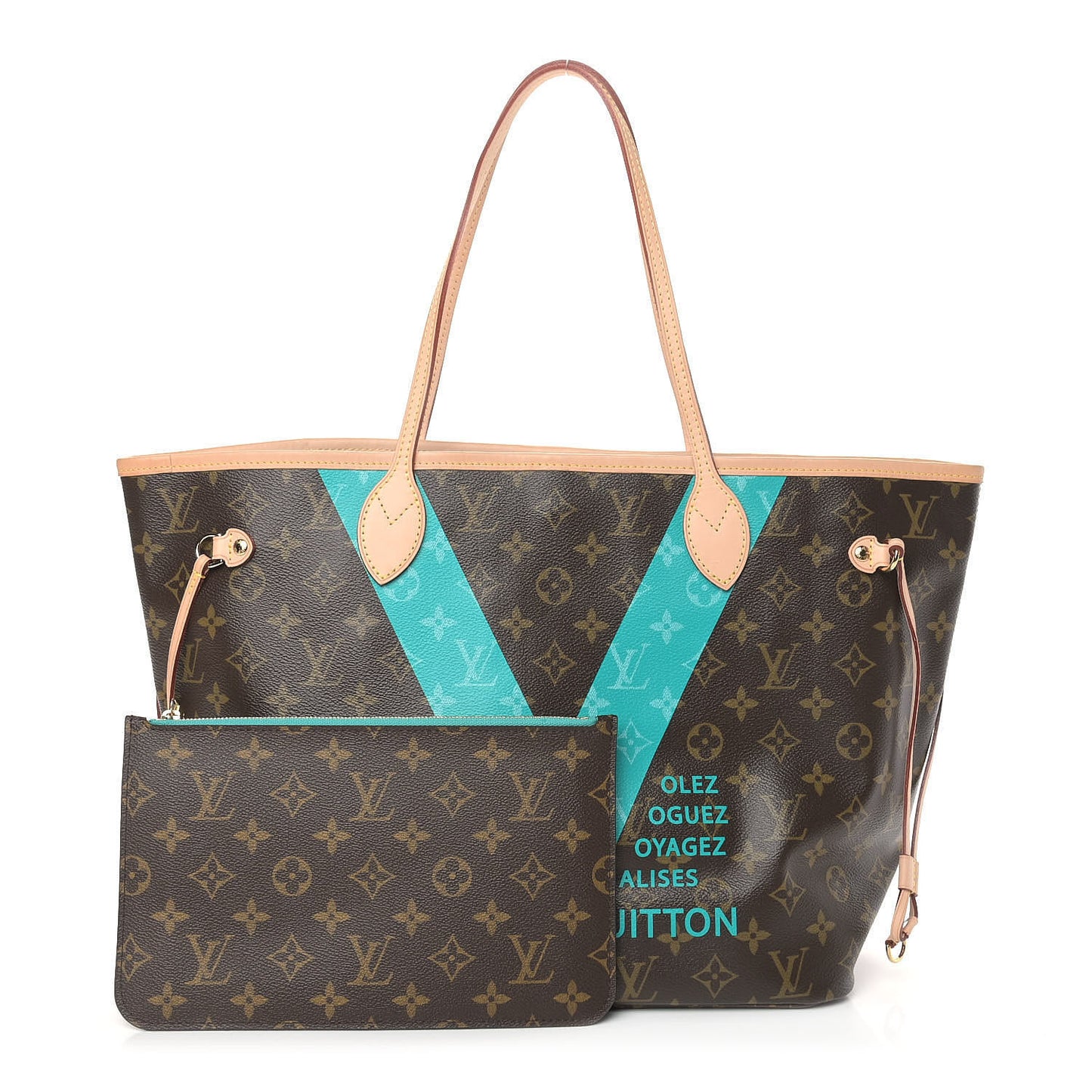 Monogram V Neverfull MM Turquoise