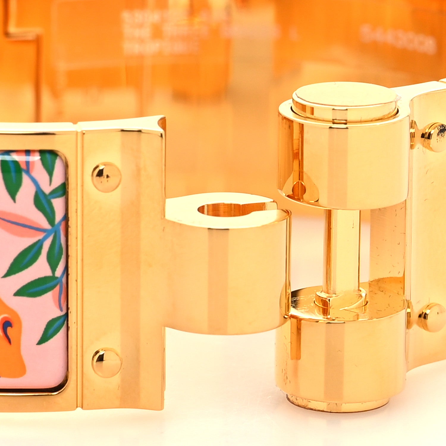 Hermes Enamel Printed The Three Graces Print Wide Hinged Bracelet L Tropique 4 of 5