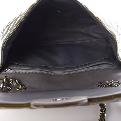 Chanel Patent Quilted Jumbo Single Flap Green 5 of 12