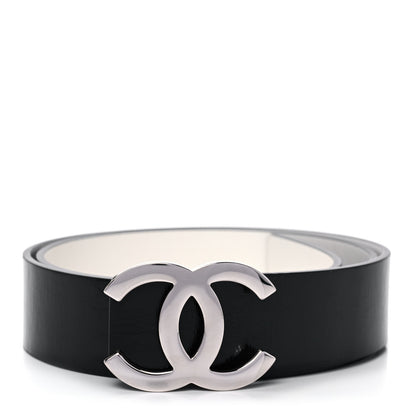 Chanel Patent Calfskin CC Reversible Belt 90 Black White 1 of 8