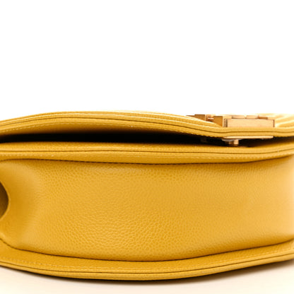 Chanel Caviar Quilted Small Boy Messenger Bag Yellow 9 of 10