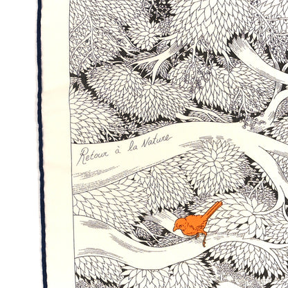 Hermes Cashmere Silk Retour a la Nature Shawl 140 White Black Multicolor 2 of 3