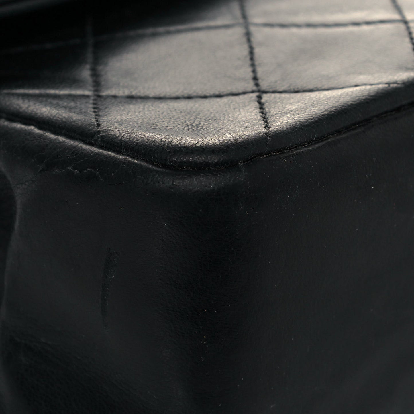 Lambskin Quilted Medium Double Flap Black