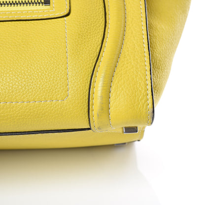Celine Drummed Calfskin Micro Luggage Citron 18 of 19