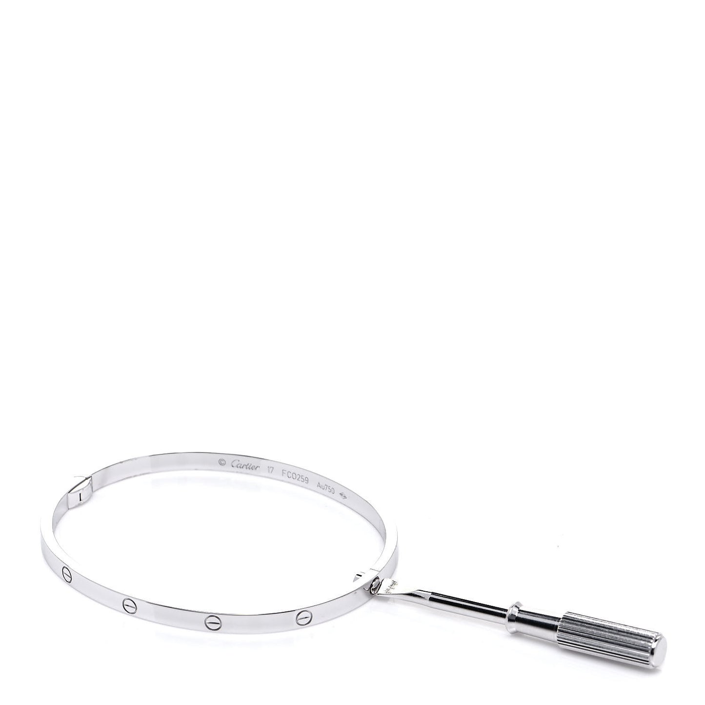 18K White Gold Small LOVE Bracelet 17